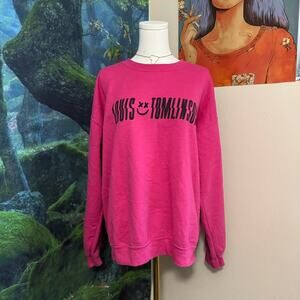 louis tomlinson walls tour crewneck pink graphic sweatshirt oversized unisex